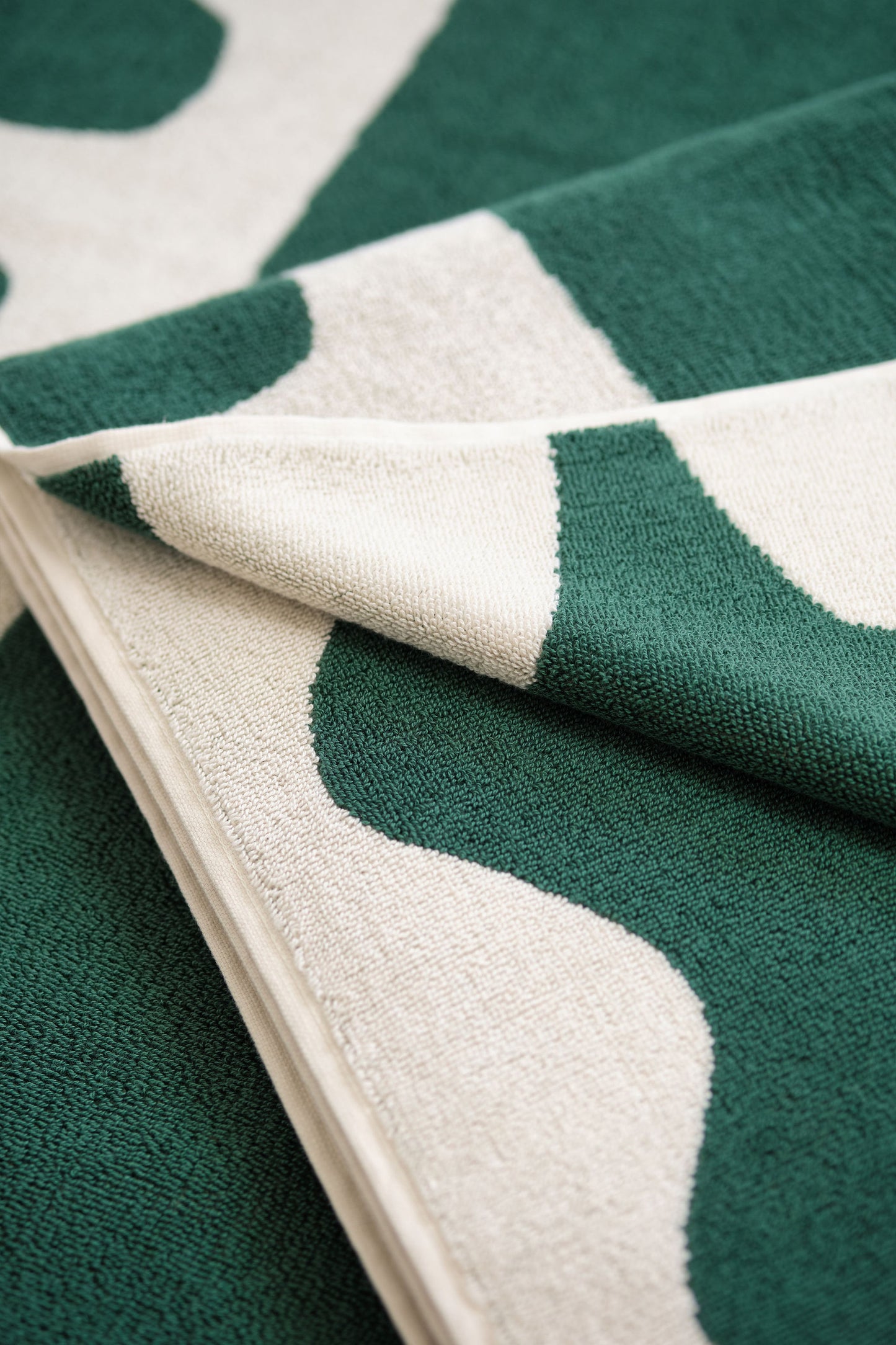 Premium bath towels in dark green