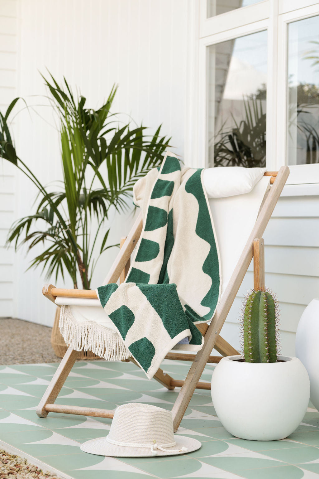 Green pattern turkish towel 